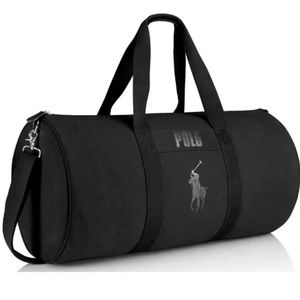 RALPH LAUREN Fragrances black duffle bag gym sports weekender overnight New
